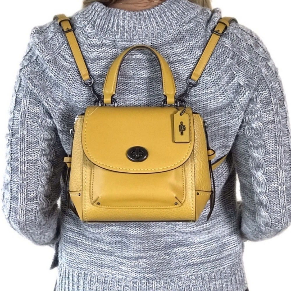 NWT - Coach Mini Faye Backpack - Flax Yellow